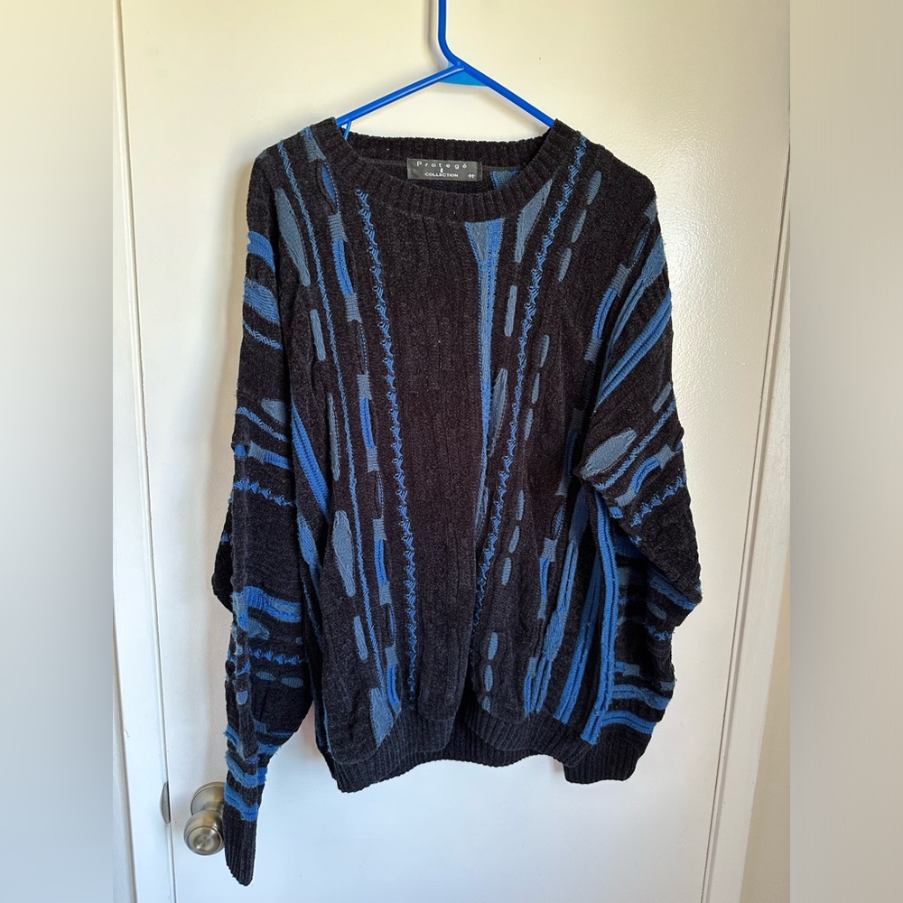 Vintage 90's Protegé Blue Knit Sweater, Medium